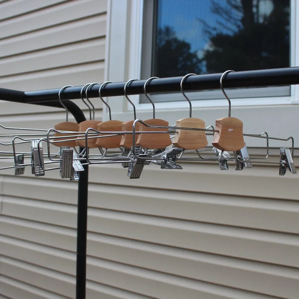 8 pc Pant or Skirt Hanger - Metal/Wood